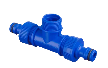 Tê rosqueável com rosca externa de 3/4″ + 2 conectores para engate rápido